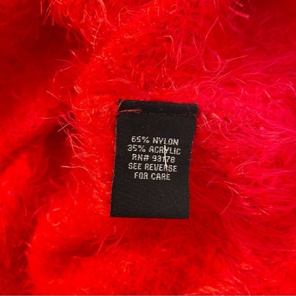 Catherine Malandrino Eyelash Knit Cowl Neck Red Sweater - Medium - Picture 7 of 11